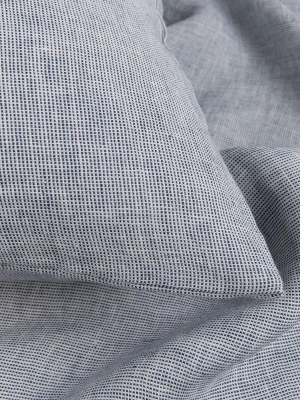 Blue Check Linen Bedding - Yarn Dyed