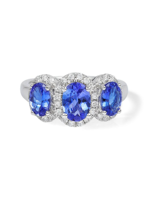 Effy Gemma 14k White Gold Tanzanite And Diamond Ring, 2.35 Tcw