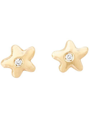 Baby Star Stud Earrings With Diamond