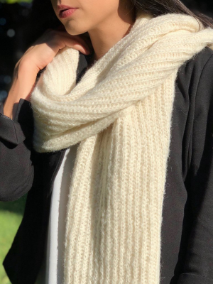 Chunky Snow Knit Alpaca Scarf