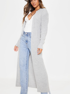 Light Grey Maxi Knitted Cardigan