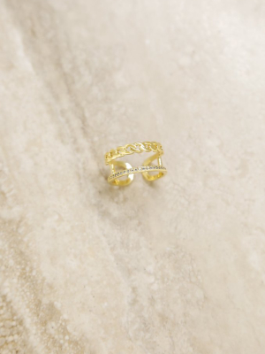 Wanderer Crystal 18k Gold Plated Ring