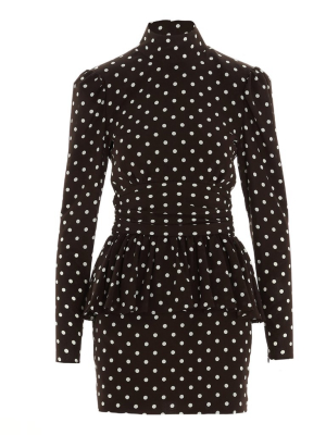 Alessandra Rich Polka Dot Mini Dress