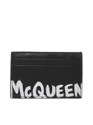 Alexander Mcqueen Graffiti Logo Print Cardholder