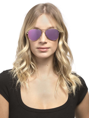 Cruz - Gold + Pink Mirror Sunglasses