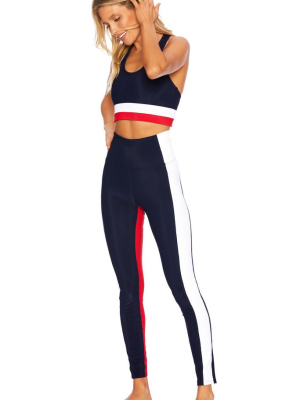 Colorblock Legging Red White Blue