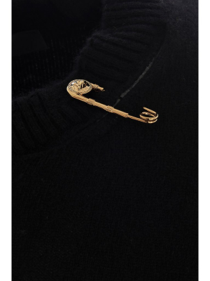 Versace Safety-pin Detailed Knit Jumper