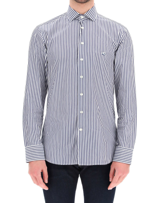 Etro Embroidered Logo Striped Shirt