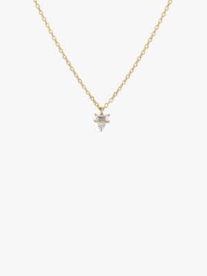 Diamond Baguette Cluster Necklace