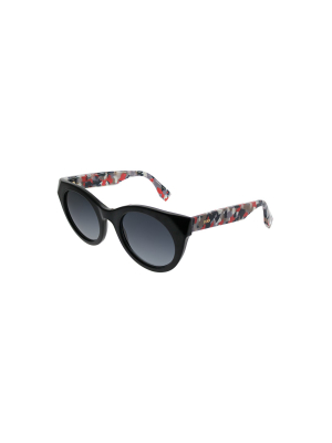 Fendi Ff 0203 738 Womens Cat-eye Sunglasses Black Multi-c 50mm