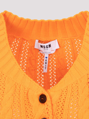 Msgm Cable Knit Cardigan