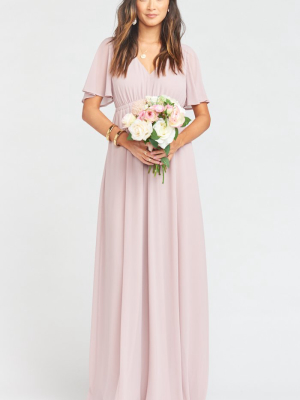 Emily Empire Maxi Dress ~ Neutral Mauve Chiffon