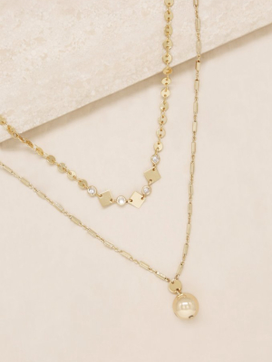 Issa 18k Gold Plated Ball Layered Necklace