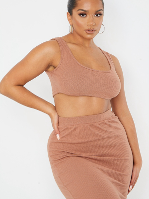 Shape Mocha Thick Rib Super Cropped Top