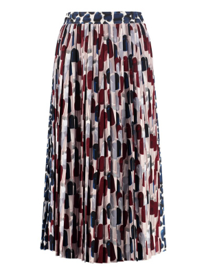 Prada Allover Printed Pleated Wrap Skirt