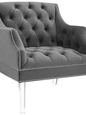 Asher Tufted Button Accent Performance Velvet Armchair