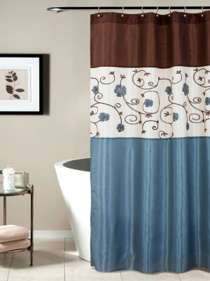 Royal Garden Shower Curtain Blue - Lush Décor