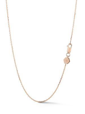 Chain 1 - 18k Rose Gold Chain Link Necklace - 1 Mm