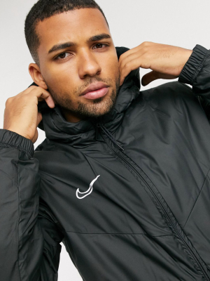 Nike Soccer Academy Hooded Jacket In Black