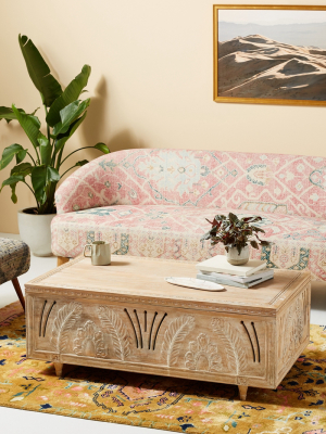 Handcarved Lovella Trunk Coffee Table