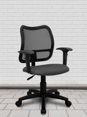 Flash Furniture Mid-back Mesh Swivel Task Office Chair With Adjustable Arms