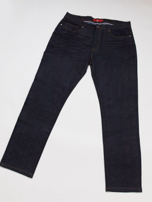 Duke 1959 Fit Stretch Jeans With Contrast Color Stitching In Dark Blue