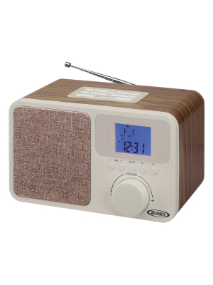 Jensen Am/fm Digital Dual Alarm Clock Radio With Lcd Display, 1a Charging Port For All Smartphones, Aux-in (jcr-315)