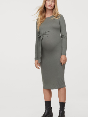 Mama Tie-detail Jersey Dress