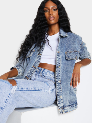 Prettylittlething Acid Wash Oversized Boyfriend...