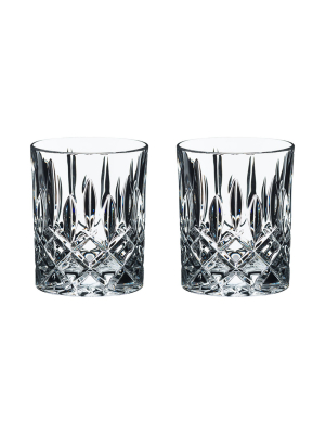 Riedel Spey Collection 10 Ounce Dishwasher Safe Crystal Scotch & Bourbon Cocktail Tumbler Whiskey Glasses (2 Pack)