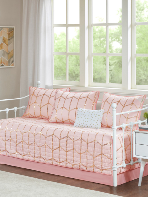 6pc Arielle Printed Daybed Set Blush