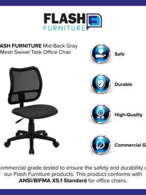 Flash Furniture Mid-back Mesh Swivel Task Office Chair