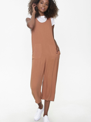 Sleeveless Linen-blend Jumpsuit