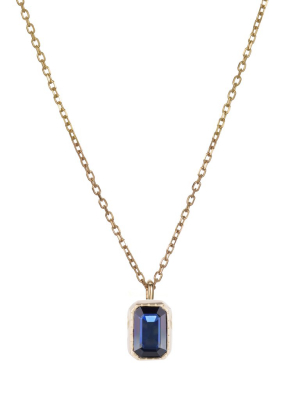 Emerald Cut Sapphire Wisp Necklace