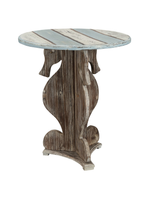 Nautical Fir Wood Accent Table Natural/brown - Treasure Trove Accents