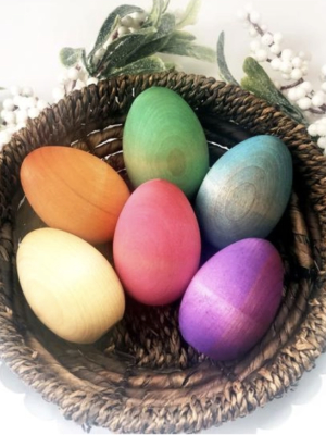 Rainbow Wooden Eggs - Set Of 6