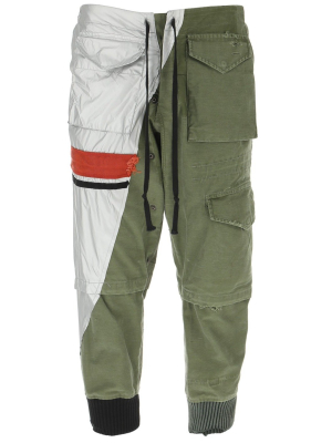 Greg Lauren Colour-block Drawstring Pants