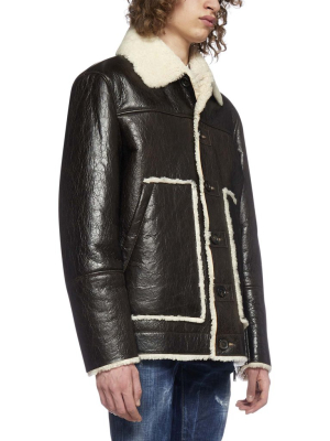 Dsquared2 Buttoned Leather Jacket