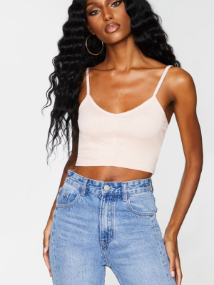 Nude Mesh Strappy Crop Top