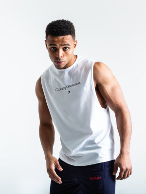 Chasing Greatness Muscle Tank - White