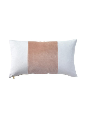 Velvet Broad Stripe Pillow In Rose
