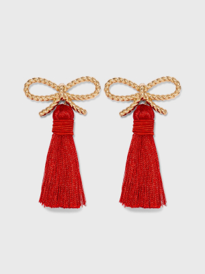 Sugarfix By Baublebar Braided Bow Tassel Earrings