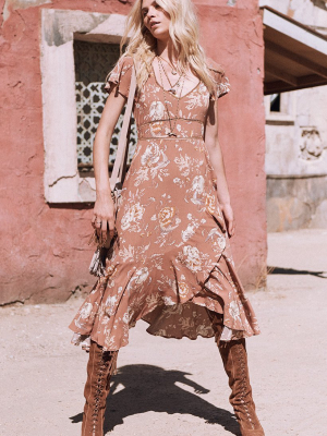 Rosa Garden Party Dress - Camel