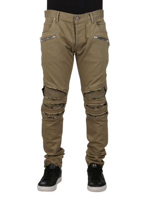 Balmain Distressed Panelled Jeans