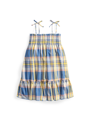 Smocked Cotton Madras Dress