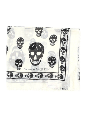 Alexander Mcqueen Allover Skull Print Scarf