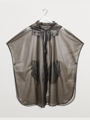 Asos Design Poncho Windbreaker In Translucent Black