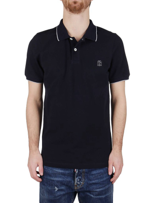 Brunello Cucinelli Logo Embroidered Polo Shirt