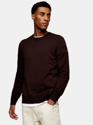 Considered Burgundy Twist Essential Knitted Sweater