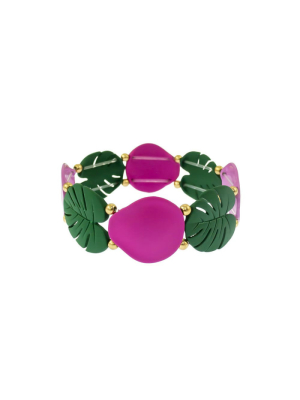 Carol Dauplaise Stretch Leaf Bracelet